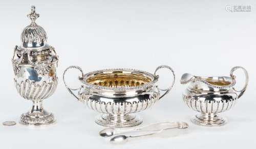 4 pcs British Sterling Tea Wares