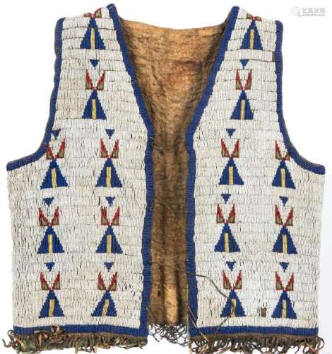 Native American Sioux Fully Beaded Vest