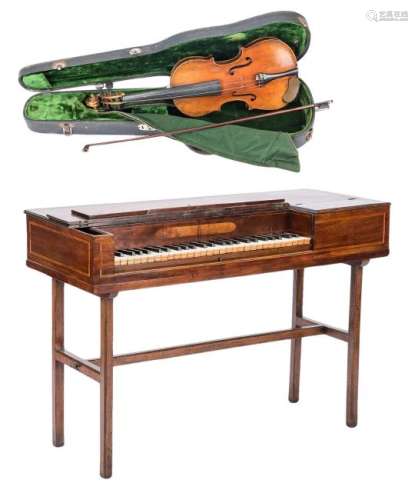 Scottish Inlaid Pianoforte on Stand & German Violin