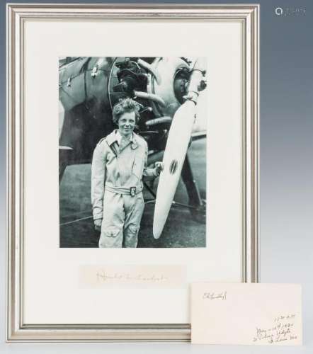 2 Aviator Signed items, incl. Lindbergh, Earhart