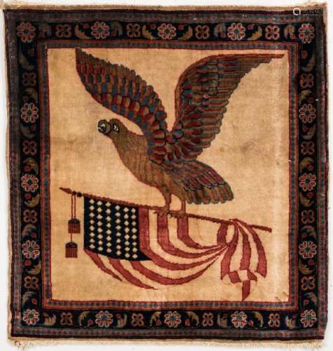 Kashan Eagle Flag Rug, 22