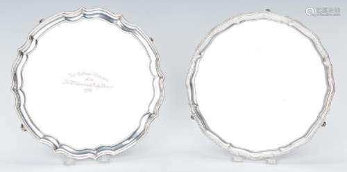 2 English Sterling Silver Salvers