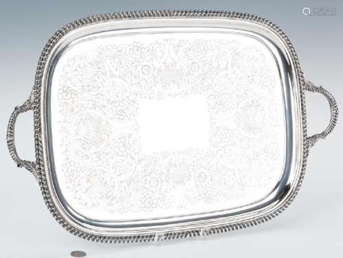 English Sterling Serving Tray, 108 oz by Barker Bros.
