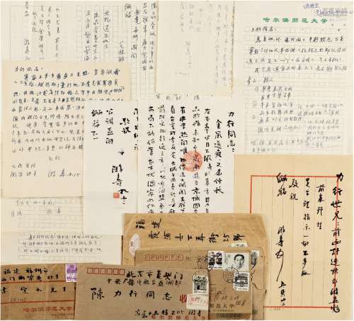 游寿（1906～1994）致陈力行有关邓拓、陈定九信札一批