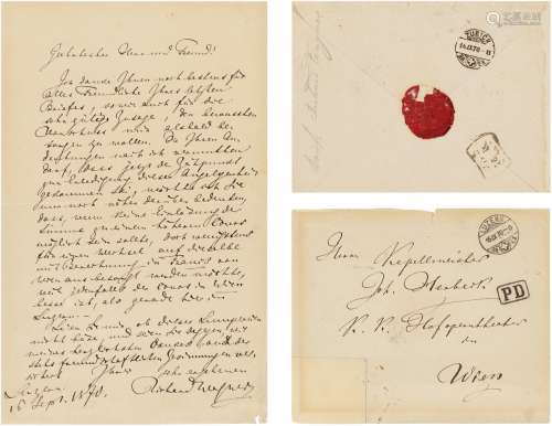瓦格纳（Richard Wagner，1813～1883）有关支付报酬的亲笔信