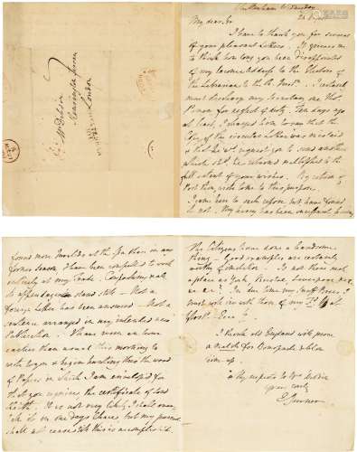 詹纳（Edward Jenner，1749～1823）致藏书家亲笔信