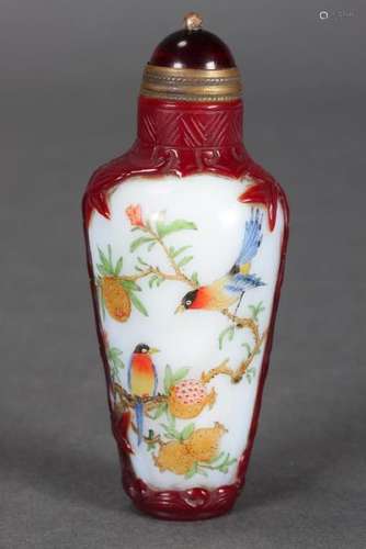 Chinese Cameo Glass Snuff Bottle and Stopper,