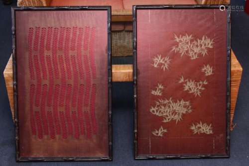 Pair of Framed Japanese Textiles,