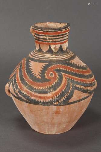 Chinese Twin Handled Earthenware Vessel,