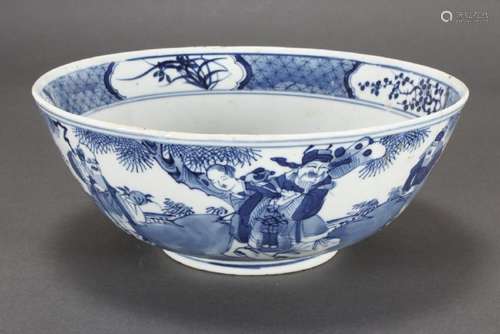 Chinese Late Qing Dynasty Blue and White Bowl,