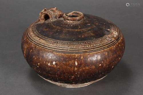 Lovely Khmer Brown Glazed Ewer,