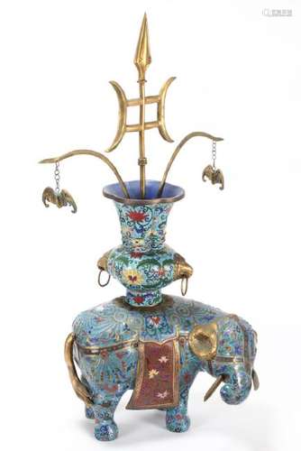 Large Chinese Cloisonné Centre Piece,