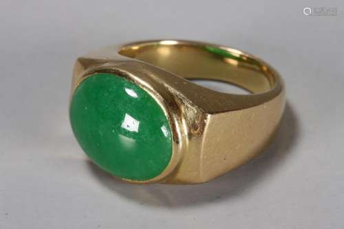 18ct Gold and Jade Dress Ring,