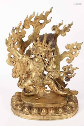 Large Sino-Tibetan Late 19th Century Gilt Bronze
