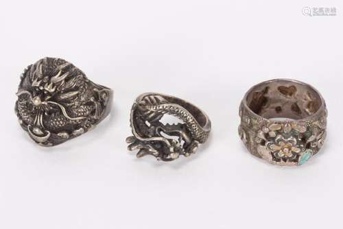 Two Chinese Dragon Rings,