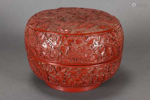 Large Chinese Carved Box and Cover,