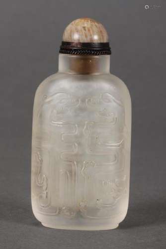 Chinese Rock Crystal Snuff Bottle and Stopper,