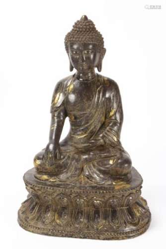 Large Chinese Bronze Seated Buddha,