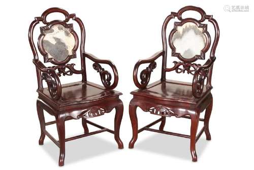 Pair of Chinese Armchairs,