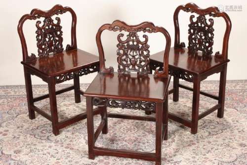 Excellent Set of Three Chinese Armchairs,
