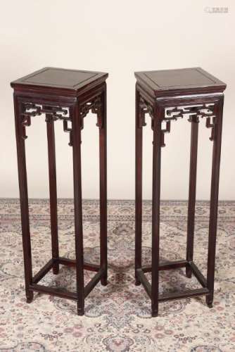 Pair of Tall Chinese Torchères,