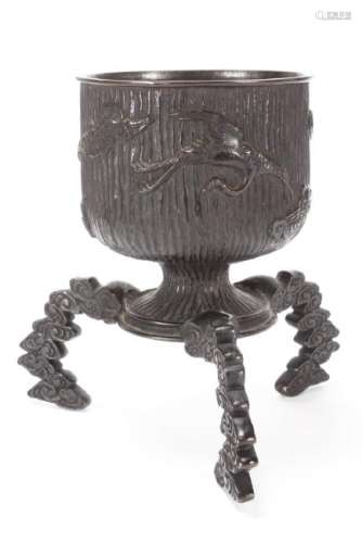 Japanese Meiji Period Bronze Tri-Footed Censer,