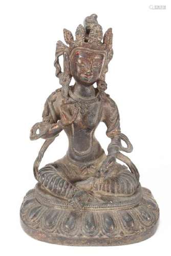 Chinese Bronze Seated Tara,