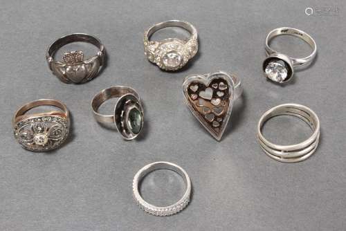 Bag of Lady's Assorted Silver Rings,