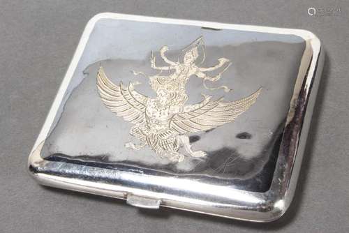 Thai Sterling Silver and Niello Cigarette Case,