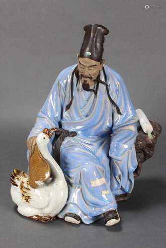 Large Chinese Shiwan Figure Group,