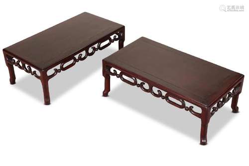 Pair of Chinese Low Kang Tables/Stands,