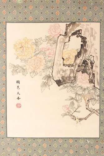 Framed Chinese Silk Painting,