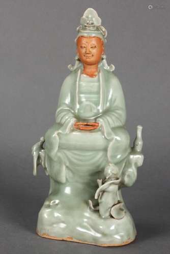 Chinese Celadon Figure of Kwan Yin,