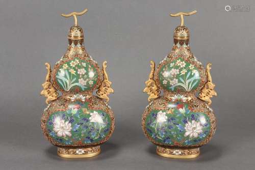 Lovely Chinese Pair of Cloisonné Vases and Covers,