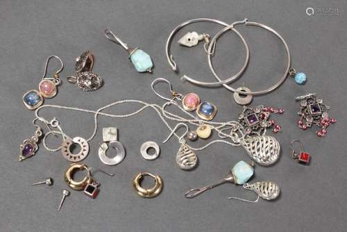 Bag of Assorted Silver Earrings,