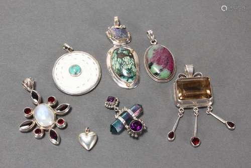 Assorted Silver Pendants,