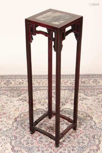 Chinese Dali Marble Torchère,