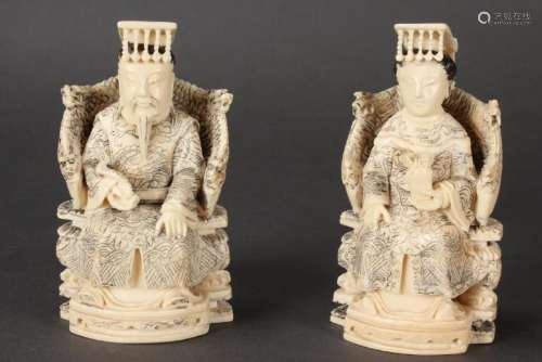 Pair of Chinese Emperor and Empress,