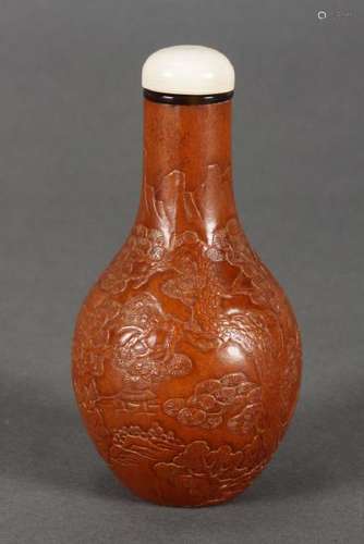 Chinese Gourd Snuff Bottle and Stopper,