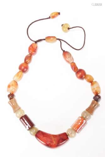 Chinese Hardstone Necklace,