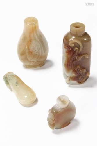 Four Small Jade Snuff Bottles,