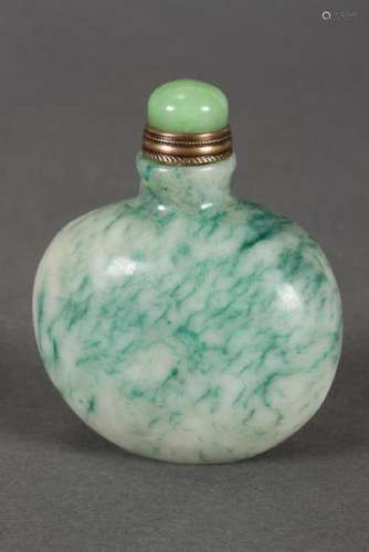 Chinese Jadeite Snuff Bottle and Stopper,