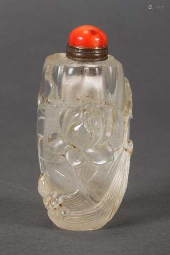 Chinese Rock Crystal Snuff Bottle and Stopper,