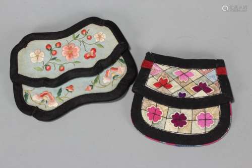 Two Chinese Double Sided Purses,