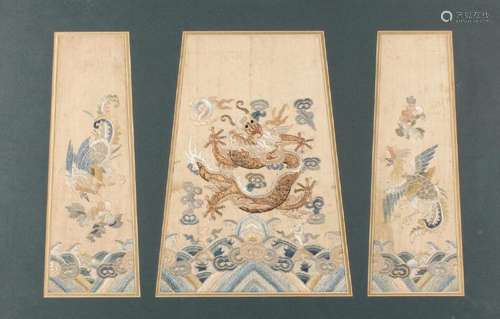 Chinese Imperial Embroidered Silk Panel,