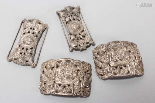 Two Pairs of Chinese Qing Dynasty Buckles,