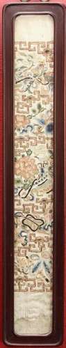 Framed Chinese Qing Dynasty Embroidered Textile,