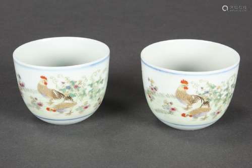 Pair of Chinese Porcelain Tea Bowls,