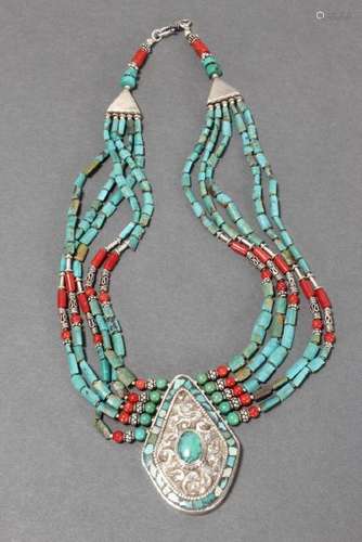 Sterling Silver and Turquoise Necklace,