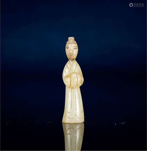 汉·玉翁仲 HAN DYNASTY  A JADE FIGURE